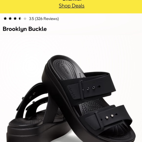 CROCS Women's Brooklyn Buckle Sandals - Black - Picture 3 of 13